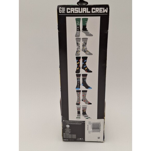 Friends Casual Crew Socks Bioworld 6 Pk Sz 8-12 - Picture 3 of 9